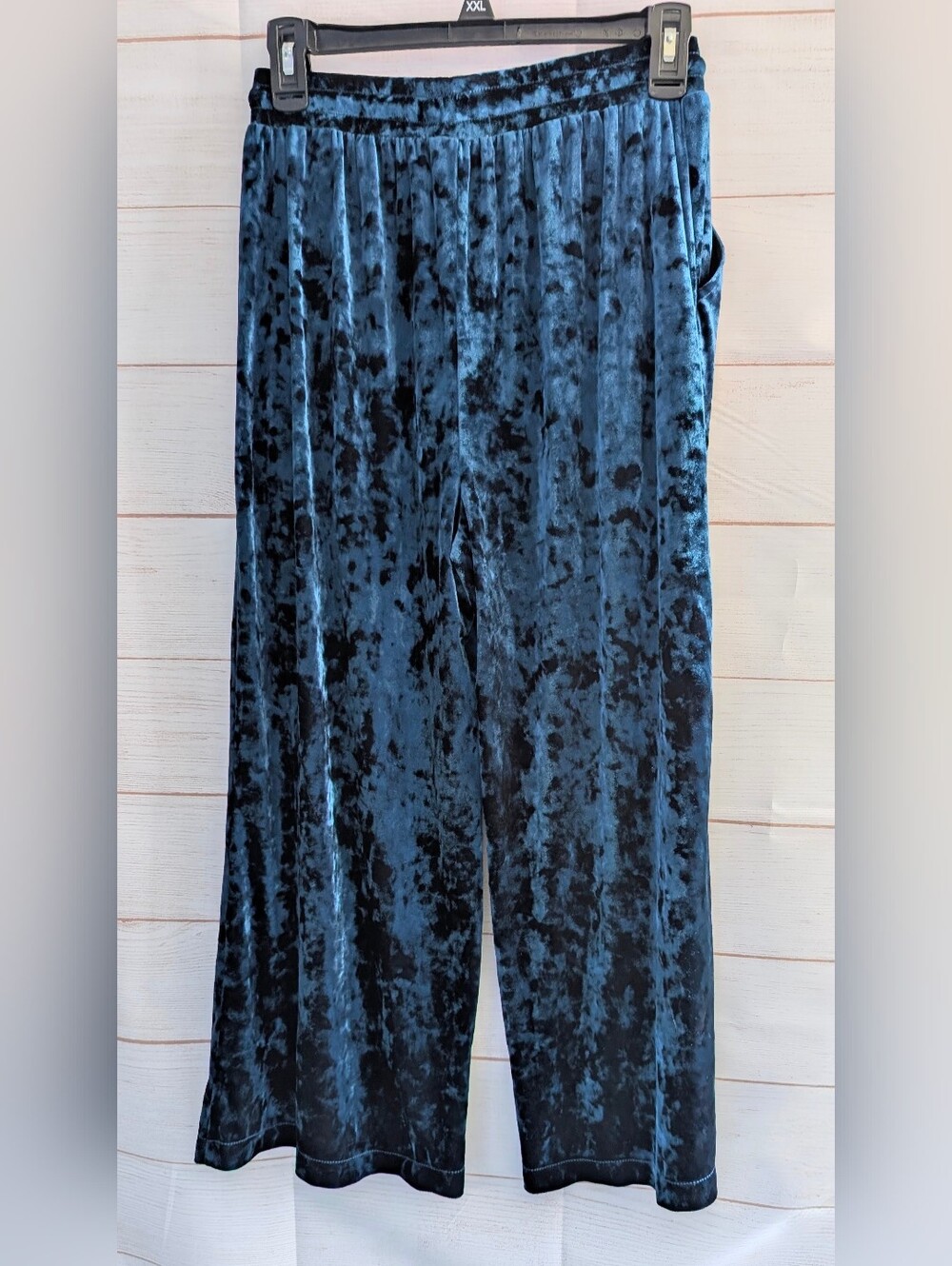 Silence & Noise Velvet Wide-Leg Lounge Pants Stunning Teal 🩵 Blue Size SM - Picture 5 of 10